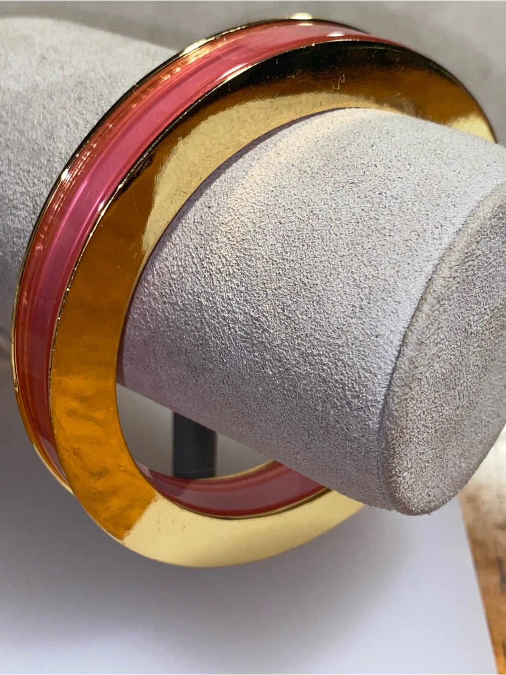 Pink & Gold Lucite Bangle